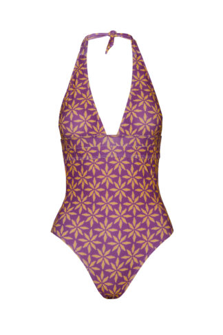 L3 - Traje de Baño Adulta Morado Estrella Melocotón